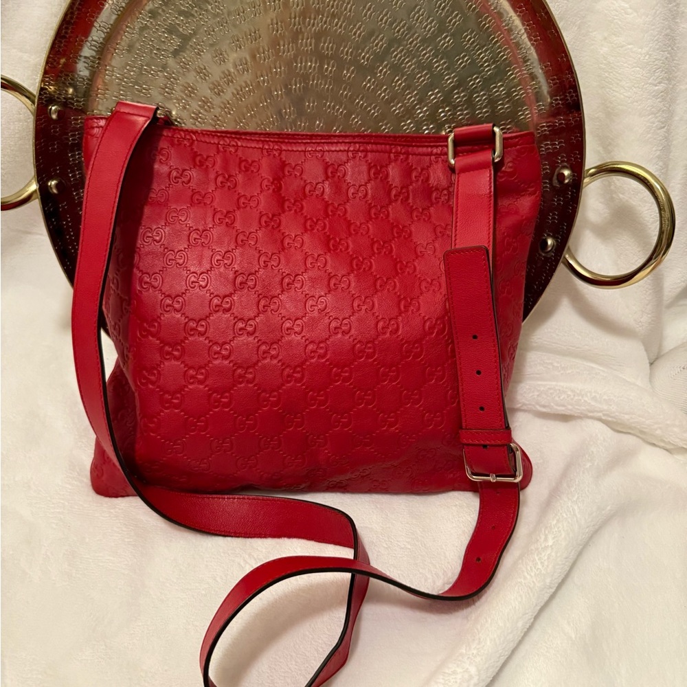 Gucci Red Leather Crossbody Bag - Picture 2 of 13
